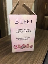 Set of 18 Handpainted Ceramic Door/Cabinet knobs Pulls Pink  White With Screws