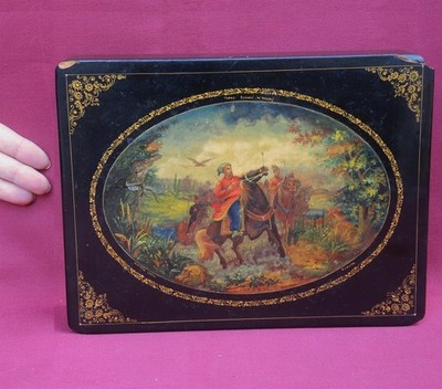 Old Big 1954 LACQUER Box /Taras Bulba. Gogol/ MSTERA Russian Art Painting Signed
