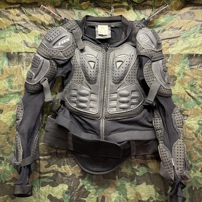 Fox Racing Titan Sport Jacket Large Black Motocross MTB Body Armor Guard 