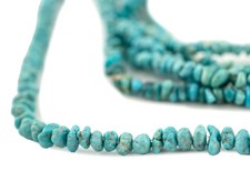 Blue Turquoise Chip Beads 4mm Chips Gemstone 16 Inch Strand