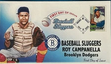 BDAOCITW KSC Cachets 4080 Roy Campanella Brooklyn Dodger Slugger Baseball