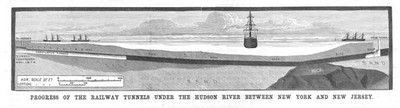 Railway Tunnels Under the Hudson River Between New York and New Jersey  - 1887