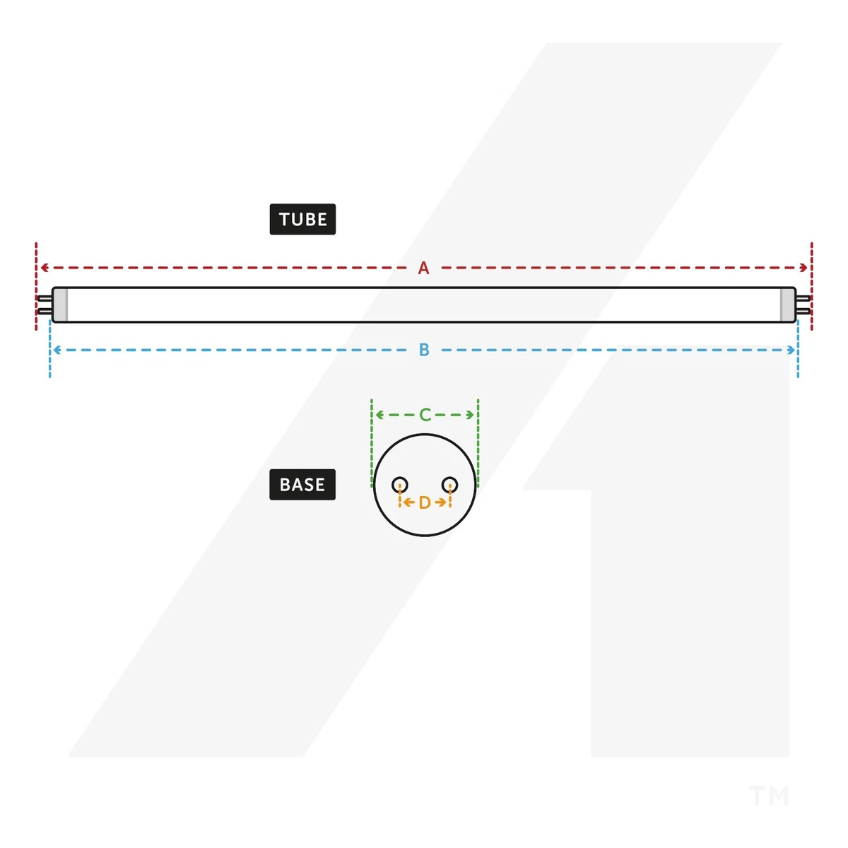 5 x 13W Strip Light Lamp 525mm 21 Inch T5 Fluorescent Tube White