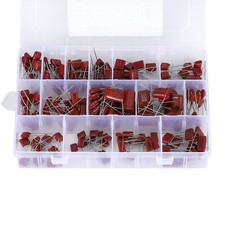 180PCS 15 Values Metallized Film Capacitor 400V 630V 0.001uF to 0.56uF CBB22 ...