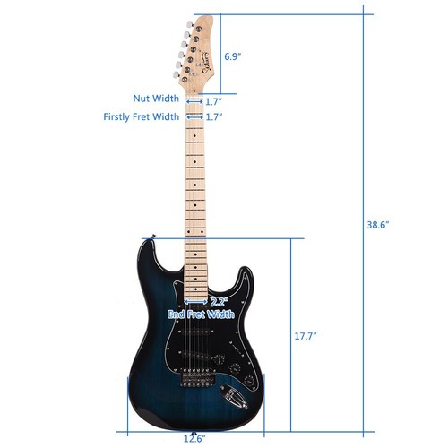 GST Stylish Electric Guitar Kit with Black Pickguard Dark Blue - Picture 16 of 16