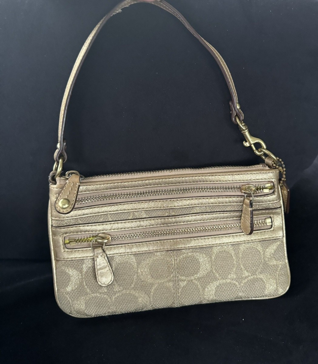 Coach Gold Pochette Bag Clutch Carry All Australia