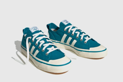 NIB MEN'S ADIDAS HQ8566 ORIGINALS NIZZA RF 74 TEAL BLUE/WHITE