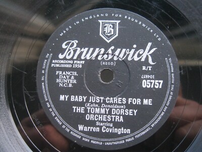 TOMMY DORSEY ORCH 78 RPM MY BABY JUST CARES FOR ME / TEA FOR TWO CHA CHA UK BRUN
