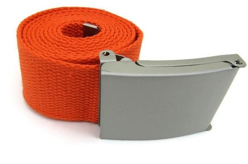 Unisex High Quality Canvas Fabric Webbing Belt Brushed Silver Buckle Army Style - Picture 98 of 275