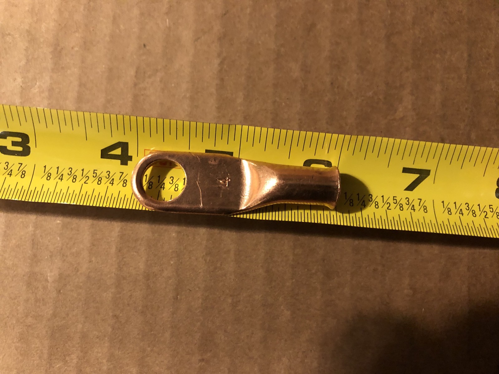 4 Copper battery cable ends. Lugs. 3/8 inch hole. 2 inches long. Pack