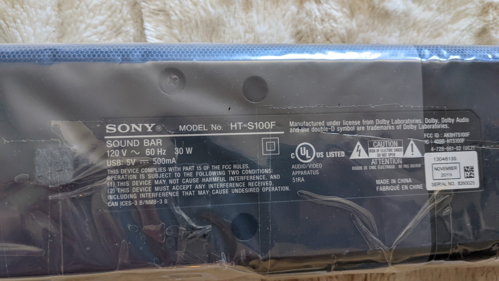 Sony 30W 2-Ch Bluetooth Stereo Soundbar with USB HDMI Optical Input - HT-S100F