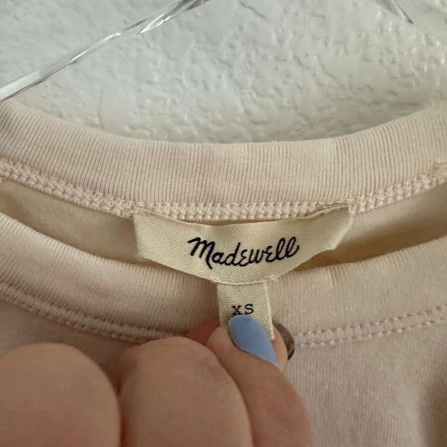 Madewell Raglan-Sleeve Baby Tee in Antique Cream | eBay