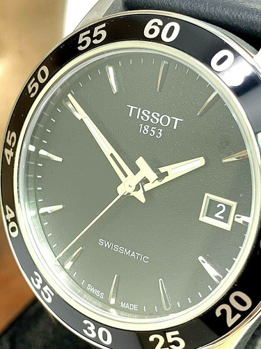 Tissot Mens Watch Swiss Automatic Black Dial 42.5mm Leather Strap  T1064071605100 | eBay