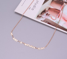 Fashion Women Titanium Stainless Steel Flirting Letter Necklace 16-18"