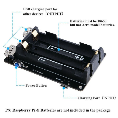 Raspberry Pi 4B UPS with RTC Uninterruptible Power Supply 18650 Battery Charger - Picture 5 of 6