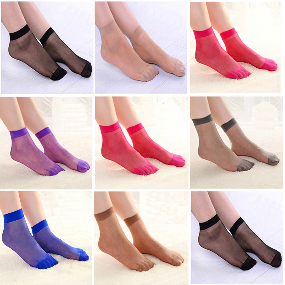 10 Paare Damen ultra-dünne transparente kurze Kompressionsstrümpfe Söckchen