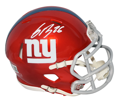 SAQUON BARKLEY SIGNED NEW YORK GIANTS FLASH SPEED MINI HELMET