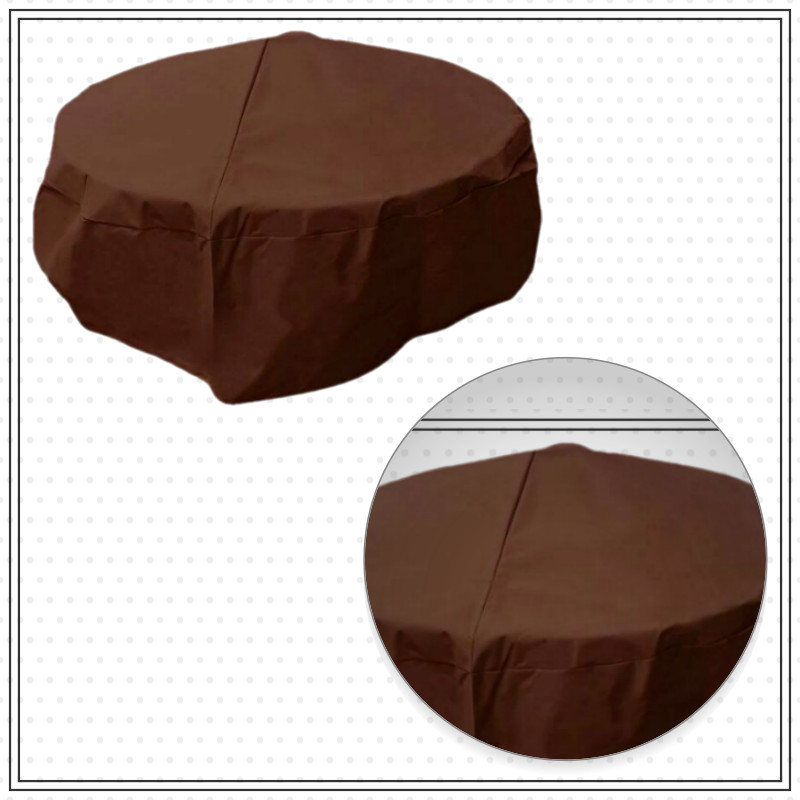 Elemental 38 inch Brown Round Firepit Cover Heavy Weight UV Water Resistant NEW
