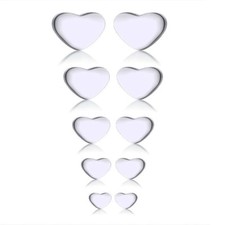 Stainless Steel Heart Mirror Finish Post Stud Earrings Set 5 Pairs