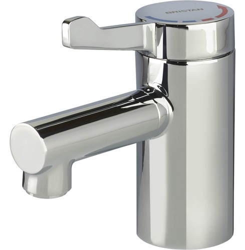 Bristan SOLO2-T3SL thermostatic basin mixer tap with short lever handle. Solo