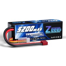 Zeee 3S Lipo Battery 5200mAh 11.1V 80C T Plug Hardcase for RC Car Truck Boat