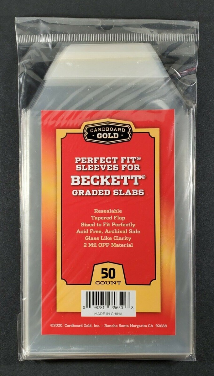 50 Count Beckett BGS BCCG Graded Card Sleeves - Perfect Fit Resealable Bags For Slab Protection | Cardboard Gold