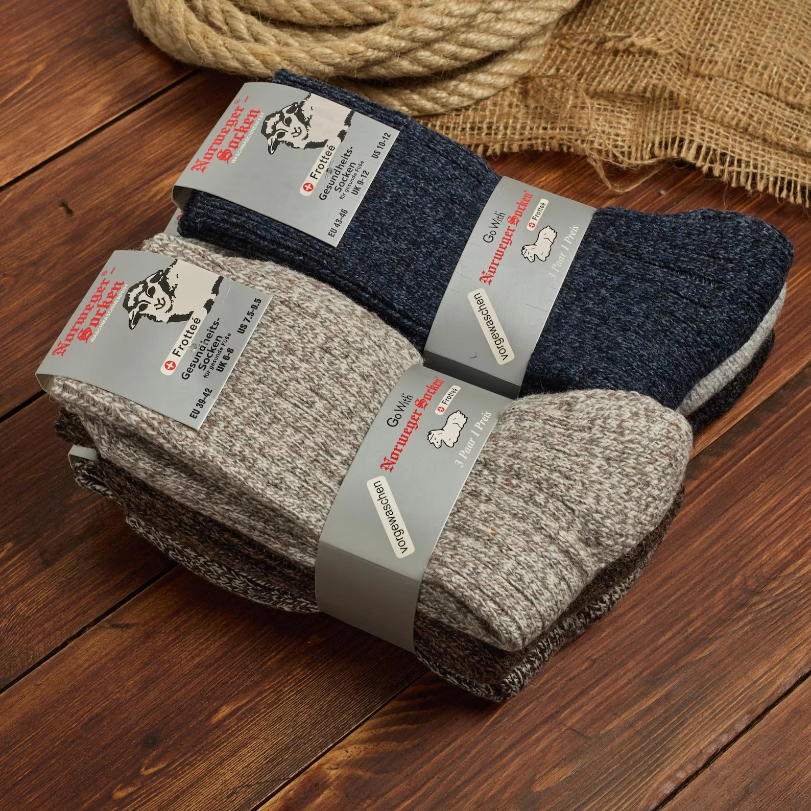 Men's Wool Hiking Socks 3 pairs Thermal Socks Cushioned Thick walking sock