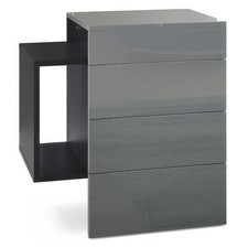 Nachttisch Nachtkonsole Nachtschrank hängend  Kommode Queens Schwarz Hochglanz