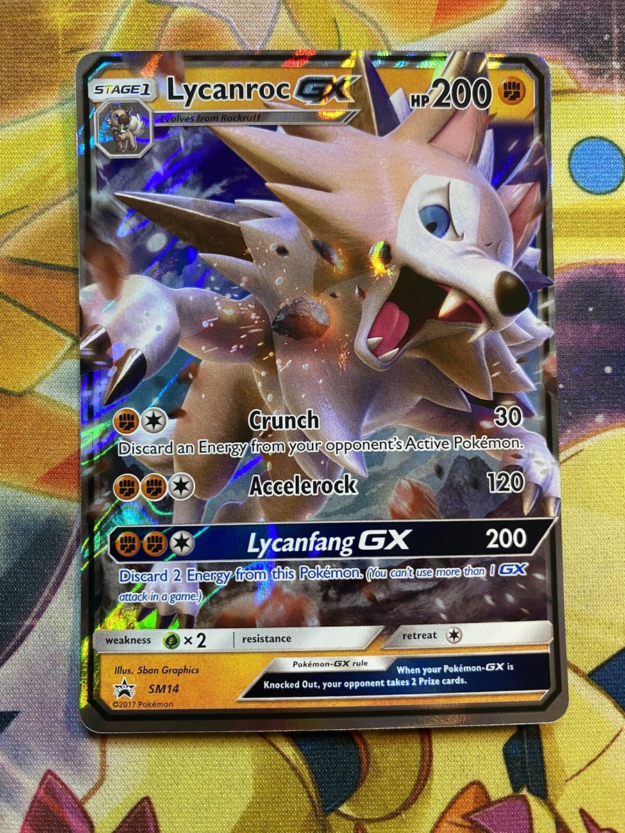 Lycanroc GX SM14 Black Star Promo Pokémon Card NM | eBay Lycanroc GX SM14 Black Star Promo Pokémon Card NM | eBay