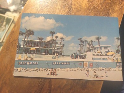 Daytona Beach Blue Waters Apartments Chrome Postcard  Un-posted