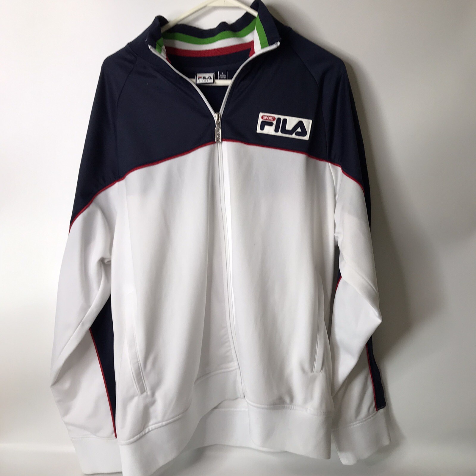 Giacca Fila da uomo taglia large bianca da pista