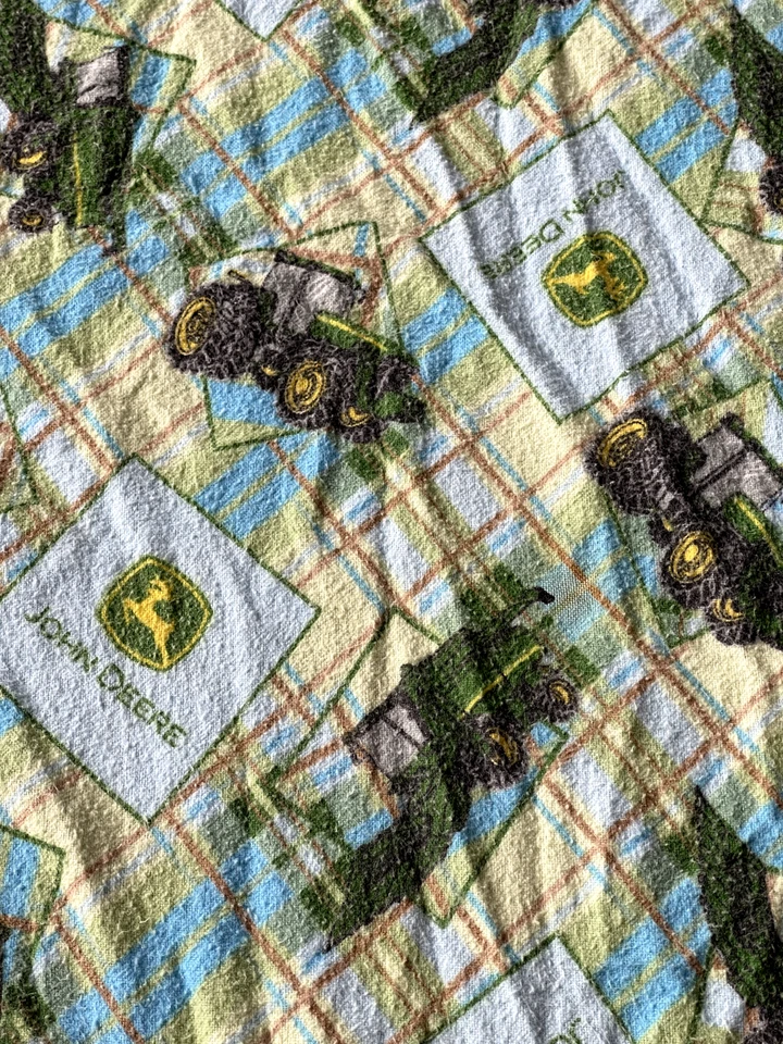 Cobertor infantil de lã John Deere 40 x 40 trator veado equipamento agrícola vintage - Imagem 2 de 4