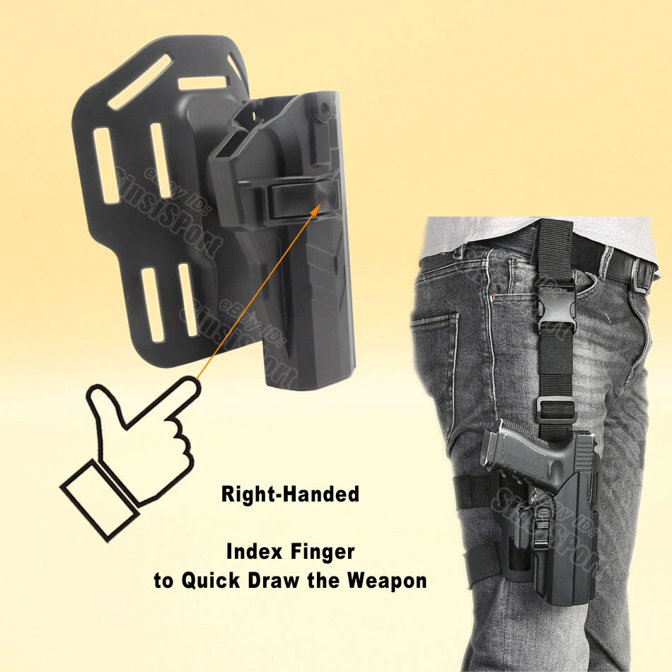 Thigh Drop leg Holster Fit Glock 17 17L 22 31 Gen4 gen5 G17 G22 G31 9mm 40 Case - Image 4 of 4
