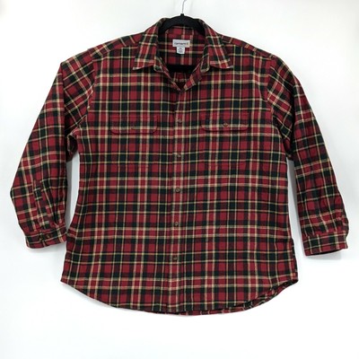 carhartt men's hubbard plaid long sleeve button down shirt