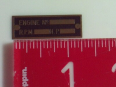 1/3 scale Economy Hercules Nameplate for Hit and Miss Model Engine name tag
