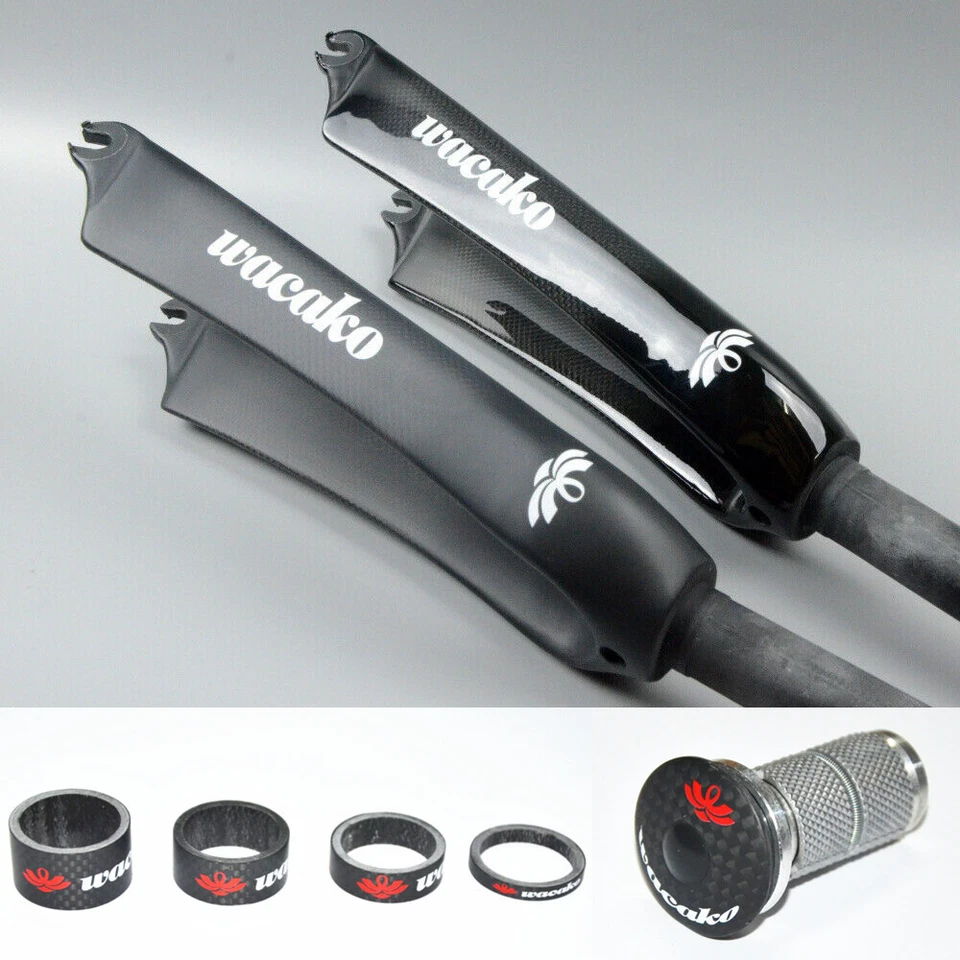 Bicycle Fork 16/18/20/22 in Full Carbon Rigid Fork 1-1/8 in For MTB Folding Bike - Image 2 of 4