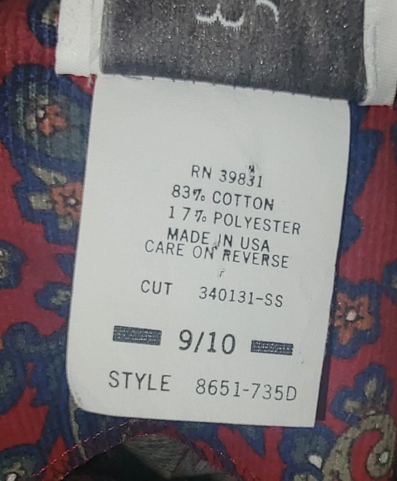 Mono Mono de Colección Para Mujer Púrpura Floral Paisley Pana Pierna Globo Talla 9/10 Foto 4 de 4