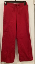 SB Scrubs Mid Rise Pants Pull On Red Elastic Drawstring Waist Women's Sz XS