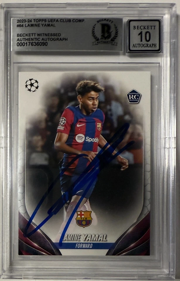 2023-24 Topps UCC #64 Lamine Yamal Signed Rookie RC Beckett BAS Auto 10 - Image 2 of 3