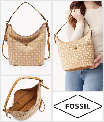 Fossil Damen Schultertasche Talulla Hobo Rindsleder groß Crossbody Damen