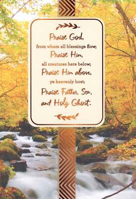 Religious THANKSGIVING Card, Praise God Psalm Fall River by DaySpring ...