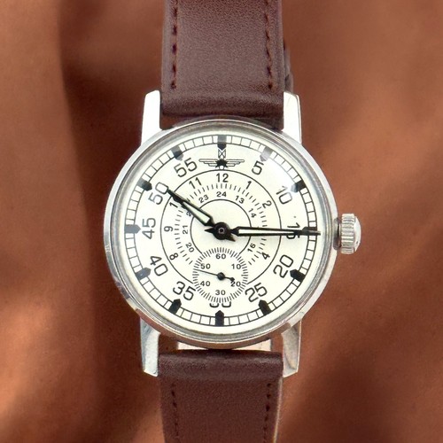 Vintage Mechanische Armbanduhr Pobeda Flieger Sowjetische Herrenuhr Pilot Serviced - Bild 1 von 7