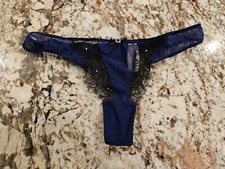True Vintage Victoria's Secret Mesh And Lace Thong Panty