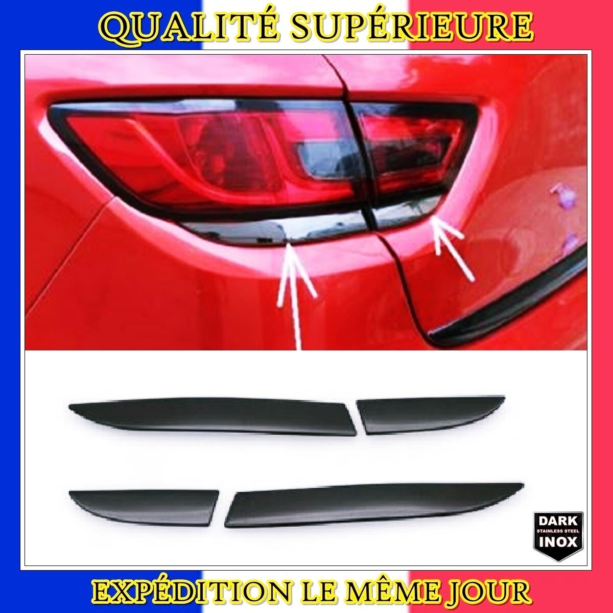 Enjoliveurs Chromés Feux Arrière Clio IV (2012+) - Kit 4 Pièces Style Premium