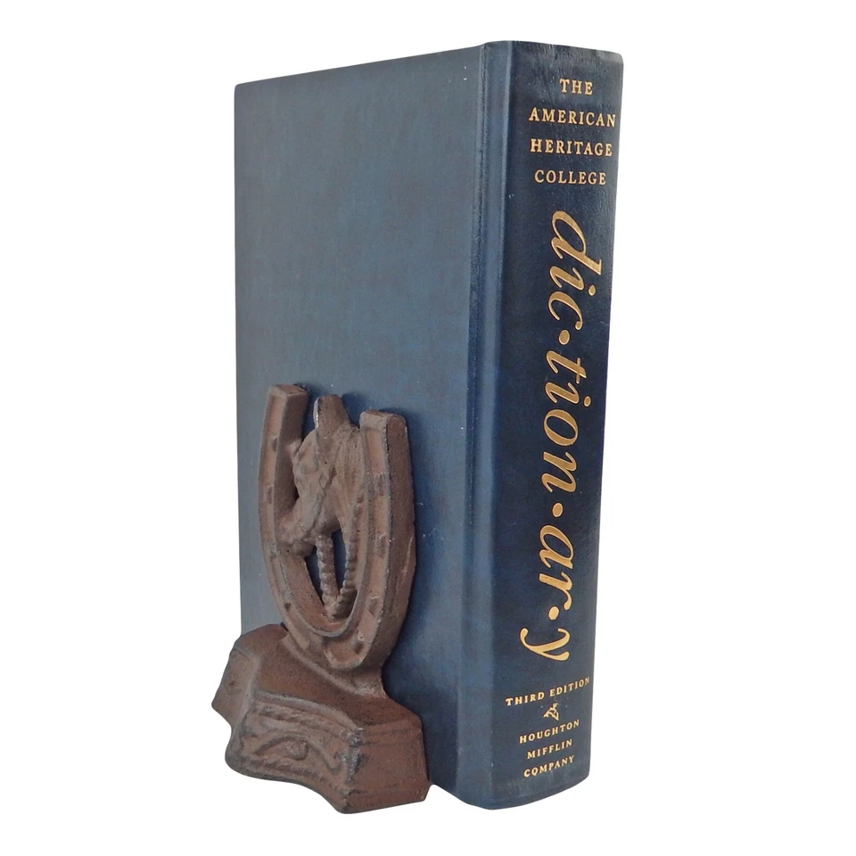 Juego Sujetalibros Cabeza de Caballo Herradura Hierro Fundido Rústico Antiguo Estilo Occidental Marrón Foto 4 de 4