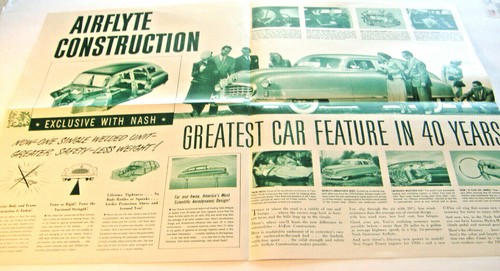 THE 1950 NASH AIRFLYTES ARE HERE! AUTOMOBILE BROCHURE - Picture 4 of 10