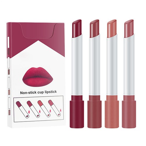 Velvet Thin Lipstick Velvet Non Stick Cup Lipstick Easy To Color Full Lip Gloss - Foto 6 di 17