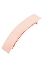 L. Erickson Shiny Metal Large Rose Gold Rectangle Barrette, 3 3/8" L, 3/4" W