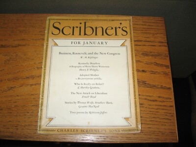 1935 Scribner's January Robinson Jeffers, Thomas Wolfe, More