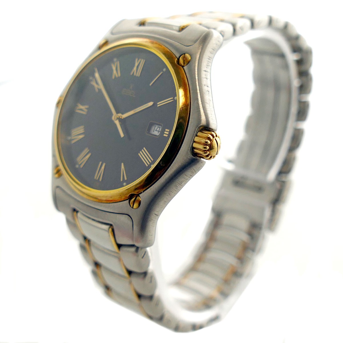 EBEL 1911 187902 QUARTZ BLACK DIAL 2-TONE 18K GOLD +